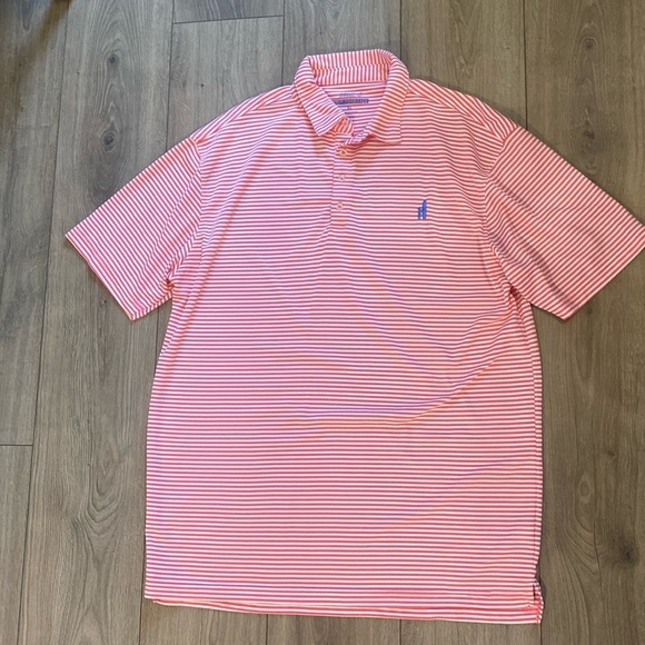 johnnie-O Other - Johnnie-O Pink and White Stripe Golf Polo